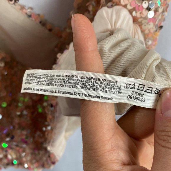 Free People Big Night Sequin Crop Top - Champagne Rose - Size Large NWOT - Picture 11 of 13